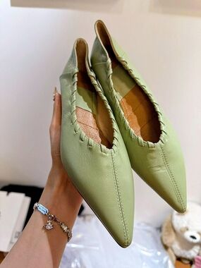 Zara | Shoes | Zara Yellow Pointed Toe Slingback Flats With  display picture 1